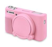 BOVKE Funda de Silicona para Canon Powershot SX740 / SX730 HS Cámara Compacta, Funda Blanda para Cámara SX740, Funda de Goma para Camera con Tapa Extraíble para el Objetivo, Rosa