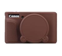 BOVKE Funda de Silicona para Canon Powershot SX740 / SX730 HS Cámara Compacta, Funda Blanda para Cámara SX740, Funda de Goma para Camera con Tapa Extraíble para el Objetivo, Marrón