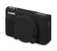 BOVKE Funda de Silicona para Canon Powershot SX740 / SX730 HS Cámara Compacta, Funda Blanda para Cámara SX740, Funda de Goma para Camera con Tapa Extraíble para el Objetivo, Negro