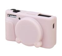 BOVKE Funda de Silicona para Canon Powershot SX740 / SX730 HS Cámara Compacta, Funda Blanda para Cámara SX740, Funda de Goma para Camera con Tapa Extraíble para el Objetivo, Rosa Gelatina