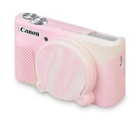 BOVKE Funda de Silicona para Canon Powershot SX740 / SX730 HS Cámara Compacta, Funda Blanda para Cámara SX740, Funda de Goma para Camera con Tapa Extraíble para el Objetivo, Rosa Niebla