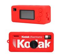 BOVKE Funda de Silicona para Kodak Charmera - Llavero con cámara Digital, Ultradelgado Caso Portátil de Silicona, Anti-Caída, Rojo (Cámara No Incluida)
