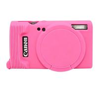 BOVKE Funda para Canon IXUS 285 HS/IXY 650 / ELPH 360 Cámara, Rosa Roja | Canon IXUS 285 Cámara Estuche Protector de Silicona Suave con Cubierta de Lente Extraíble, Antiarañazos, A Prueba de Golpes
