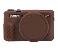 BOVKE Funda para Canon Powershot G7 X Mark II Cámara Digital, Funda Protectora de Silicona Blanda con Cubierta de Lente Extraíble para la Cámara Canon Powershot G7X Mark II, Marrón