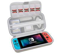 BOVKE Funda Switch para Nintendo Switch, Funda rígida Protectora para Nintendo Switch con función de Almacenamiento y Soporte de Cartuchos de Juego, Bolsa de Malla Adicional para Accesorios, Gris