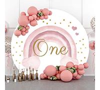 Bovlleetd 150cm Fiesta de cumpleaños Telón de Fondo Acuarela Dibujos Animados Arco Iris Estrellas Fondo Redondo Bebé Primer cumpleaños Fiesta Decoración Accesorios para Baby Shower Telón de Fondo