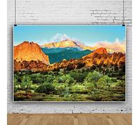 Bovlleetd 150x100cm montañas al Atardecer telón de Fondo Verde Bosque Fondo Azul Cielo y Nubes Blancas fotografía Fondo para niños y Adultos Viaje fotografía telón de Fondo