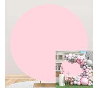 Bovlleetd 180cm Fondo Redondo Rosa Puro Cumpleaños Rosa Romántica Boda Círculo Disparos Fondo Paño para Propuesta Escena Baby Shower Decoración Fotografía Estudio Props