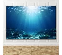 Bovlleetd 2.2x1.5m Acuario Deep Sea Backdrop Mundo Submarino ondulación Sol Coral Fish Backdrop Acuario Marino fotografía de Fondo de Pantalla Estudio de Accesorios de Vinilo