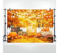 Bovlleetd 2.2x1.5m Fondo del Bosque en otoño, Hojas caídas, fotografía de Calles, Fondo, Calabaza Harvest Party Flag, Fondo de Vinilo, Retrato de Acción de Gracias, Fondo
