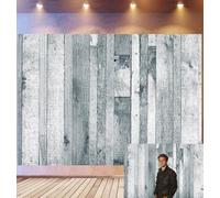 Bovlleetd 2,2x1,5m Fondo Tablero de Madera Mezclado Gris Blanco Rústico, Decoración Madera Parcheada Desgastada Vintage Fondo Fotográfico Estudio Fotográfico Estilo Casa de Campo Minimalista