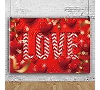 Bovlleetd 220x150cm Rojo DíA De San ValentíN TelóN De Fondo Rojo Y Blanco Rayas Flecha Amor FotografíA Fondos Rojo Amor CorazóN Oro Brillo Fondo Cinta Dorada Estudio FotográFico Fondo