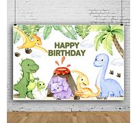 Bovlleetd 300x200cm Lindo Fondo de Dinosaurio Feliz cumpleaños Dibujos Animados Coloridos Dinosaurios Fotografía Fondo Baby Shower Fiesta de cumpleaños Decoración Banner para Pastel Mesa Banner