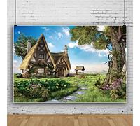 Bovlleetd 300x250cm Cuento de Hadas casa de Madera telón de Fondo Primavera Ciudad pausada Vida Pastoral fotografía Fondo Verano decoración de Pared Estudio fotográfico Photobooth Props