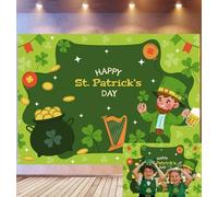 Bovlleetd 4,5x3m Fondo San Patricio Fantástico Leprechaun Dibujo & Decor Olla de Oro Accesorios Arpa & Taza Cerveza Tema Irlandés Festivo Bonito Accesorios Estudio Fotográfico