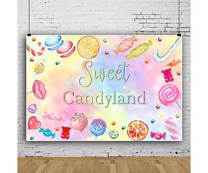 Bovlleetd Dulce Candyland Tema telón de Fondo de ensueño Rosa azúcar Caramelo piruletas Donuts telón de Fondo Banner niñas Baby Shower Fiesta de cumpleaños Decoraciones fotografía Fondo 220x150cm