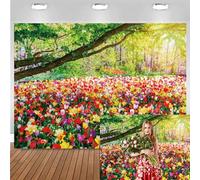 Bovlleetd Paisaje de Primavera Fondo de Foto Naturaleza Planta Árbol Verde Acuarela Fondo Floral Fondo de Pantalla de jardín Día de San Valentín Accesorios de Estudio fotográfico Vinilo 220x150cm