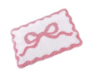 Bow Bathroom Rug - 16x24 Inch Soft Non-Slip Rug For Girls