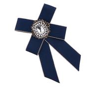 Bow Bowtie Boho Wedding Lapel Pin Rhinestone Bowknot Brooch Pearl Decorations Collar Ribbon Mens Tie Vintage Brooches for Women Grosgrain Blue