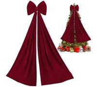 Bow Christmas Tree Topper - Decoración de Navidad de terciopelo de 70 x 15,7 pulgadas | Big Christmas Tree Bows - for Holiday Party Wedding Wall Room Window Indoor Outdoor Home