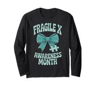 Bow Coquette Groovy Fragile X Syndrome Awareness Women Manga Larga