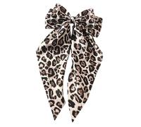 Bow de pelo grande de leopardo - Fabric, Bowknot - Brochas de pelo | Leopard Print Hair Clip Stylish Design, Big Hairs Bow Accessory For Women, Girls, Braids, Ponytails, Daily Wear, Party