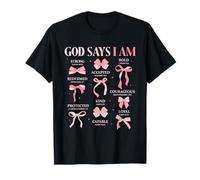 Bow God Say I Am Christian Girl Teen Women Biblia Verso Regalos Camiseta