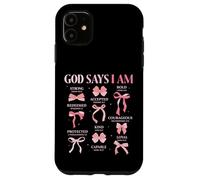 Bow God Say I Am Christian Girl Teen Women Biblia Verso Regalos Carcasa para iPhone 11