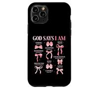 Bow God Say I Am Christian Girl Teen Women Biblia Verso Regalos Carcasa para iPhone 11 Pro