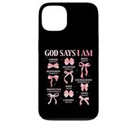 Bow God Say I Am Christian Girl Teen Women Biblia Verso Regalos Carcasa para iPhone 13