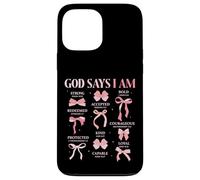 Bow God Say I Am Christian Girl Teen Women Biblia Verso Regalos Carcasa para iPhone 13 Pro Max