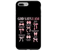Bow God Say I Am Christian Girl Teen Women Biblia Verso Regalos Carcasa para iPhone 7 Plus/8 Plus