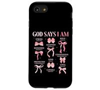 Bow God Say I Am Christian Girl Teen Women Biblia Verso Regalos Carcasa para iPhone SE (2020) / 7 / 8
