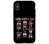 Bow God Say I Am Christian Girl Teen Women Biblia Verso Regalos Carcasa para iPhone X/XS