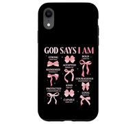 Bow God Say I Am Christian Girl Teen Women Biblia Verso Regalos Carcasa para iPhone XR