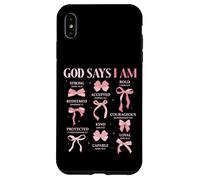 Bow God Say I Am Christian Girl Teen Women Biblia Verso Regalos Carcasa para iPhone XS Max
