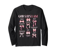 Bow God Say I Am Christian Girl Teen Women Biblia Verso Regalos Manga Larga
