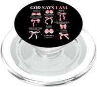 Bow God Say I Am Christian Girl Teen Women Biblia Verso Regalos PopSockets PopGrip para MagSafe