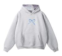 Bow Hoodie Women Embroidered Bow Hoodies Trendy Preppy Sweatshirts Cute Y2K Graphic Pullover Tops for Teen Girls. (Blue,10XL)