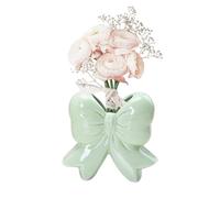 Bow Jarrón - Ceramic Bow Shaped Decorative Jarrón y Makeup Brush Holder 12.5x4.5x12cm | Elegante Tabletop V́ase For Dried Flowers, Pampas Grass, Coffee Table, Shelf, Bedroom, Sala de estar, Oficina