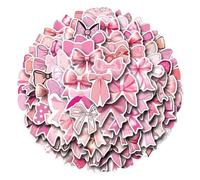 Bow Knot Stickers - 110PCS Pink Aesthetic Decals | 5.5x3.6cm PVC Girls Stickers for Laptop Water Bottle Skateboard Luggage Scrapbooking and DIY Decoration
