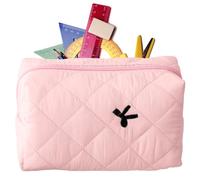 Bow Makeup Bag, Pencil Purse, Large Aesthetic Organizer, Travel Toiletry Pouch, Skin Care Storage, Stylish Cosmetic Holder, Portable Beauty Case, Ideal for Travel, Daily Use, Gift