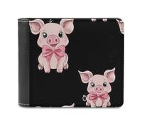 Bow Pigs - Cartera plegable de piel sintética con bolsillo, monedero delgado para mujeres y hombres, Estilo:, Talla única