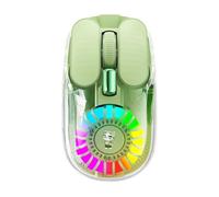 BOW RGB Reactor - Ratón inalámbrico magnético - 2.4G Bluetooth de modo dual silencioso ergonómico con cubierta superior transparente, 3 DPI ajustables, carga tipo C de 400 mAh para oficina, batería de