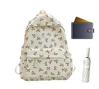 Bow Rucksack - Teen Girls Bow Rucksack Casual Bow Daypack | Polyester -Schüler Bow School Tasche, Multi Purpose Middle School -Schüler Reiseverkehrsumhängentasche für Notebook, Wasserflasche 32x15x4,