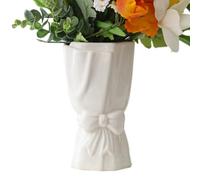 Bow Vase - Elegant Ceramic Flower Holder for Home Decor | Decorative Bow Design with Smooth Glaze Finish, Perfect for Fresh or Artificial Flowers, Adds Charm to Living Room, Bedroom 7.28x4.33x4.33 in