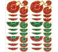 Bowdacious lazos de regalo - lazos navideños, lazos de regalo 3D autoadhesivo con acentos de aluminio y etiqueta de regalo adjunta, perfecto para Navidad, no más lazos aplastados