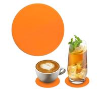 Boweain Posavasos de Silicona para Vidrio de Pinta de Cerveza, Tazas de café, Tazas de té y Botellas, Redondo, Antideslizante, Naranja