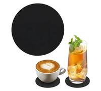 Boweain Posavasos de Silicona para Vidrio de Pinta de Cerveza, Tazas de café, Tazas de té y Botellas, Redondo, Antideslizante, Negro