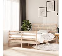 BOWEKAM 3101283 Marco de cama sin colchón de madera maciza 140x200 cm (810430+814194)